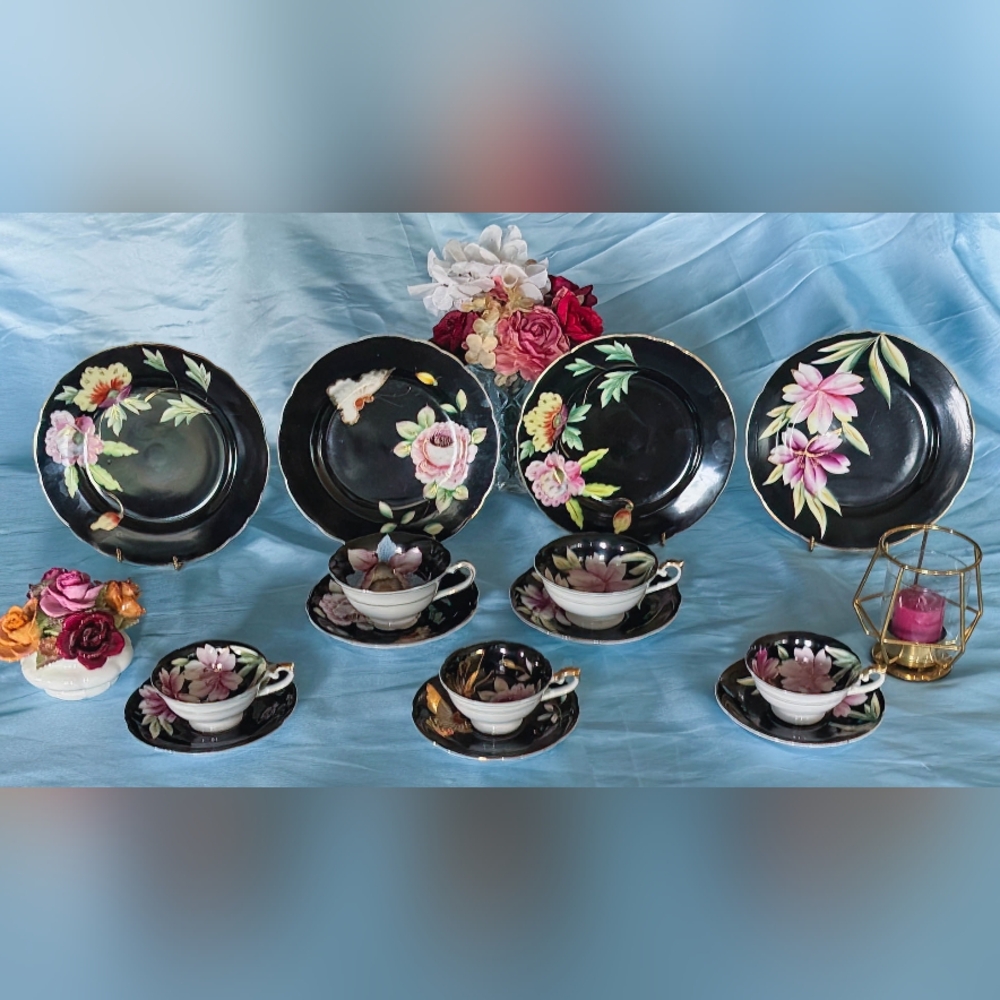 Beautiful Ardalt Lenwile Vintage Cups,Saucers, Bread & Butter Plates.W/ Freebies